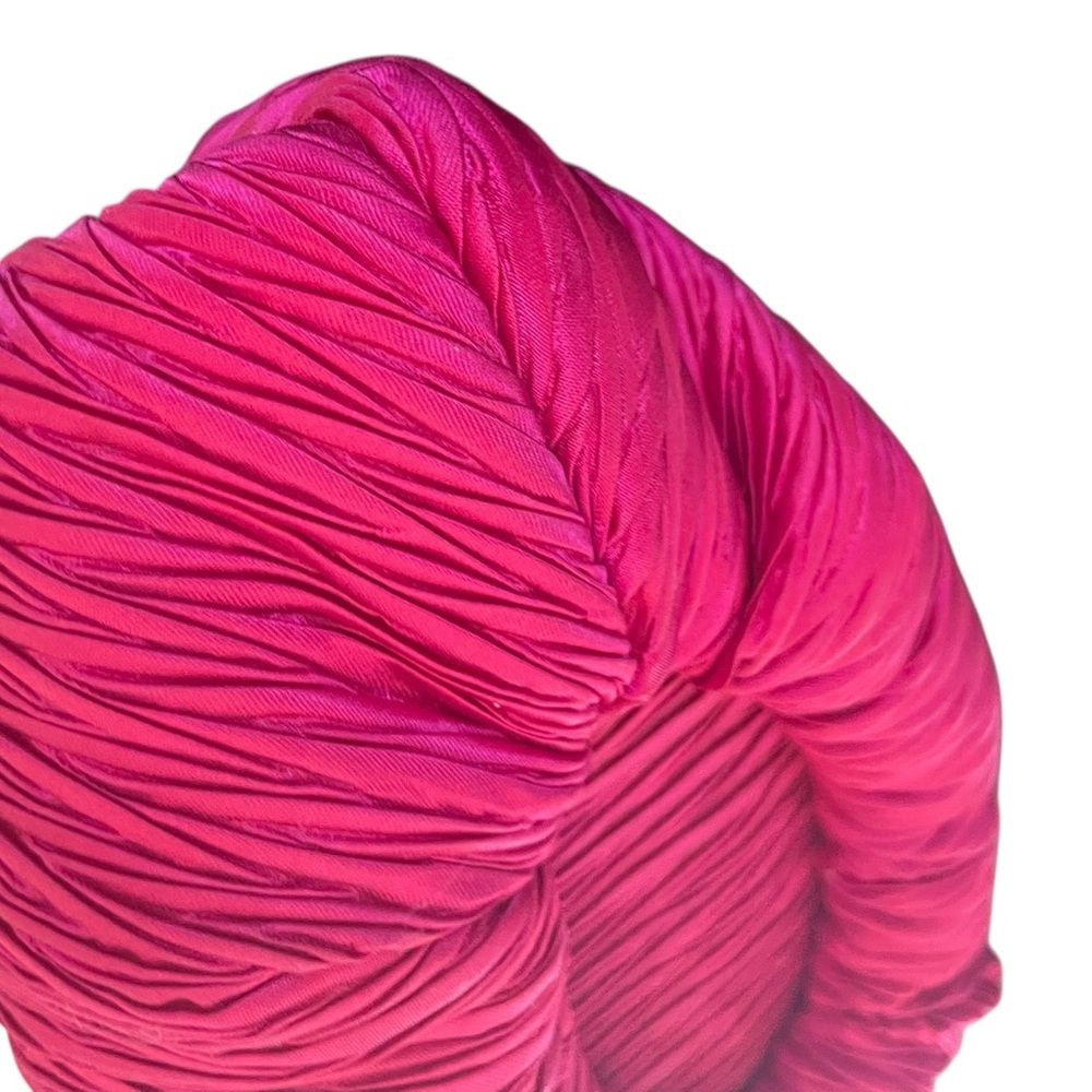 CARLA MARCHI | Pink Vintage Pleated Clutch / Evening Bag w Kisslock & Chain - Picture 8 of 13